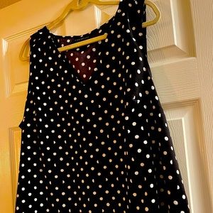 Lane Bryant Polyester Blouse Polka Dots Sleeveless size 18